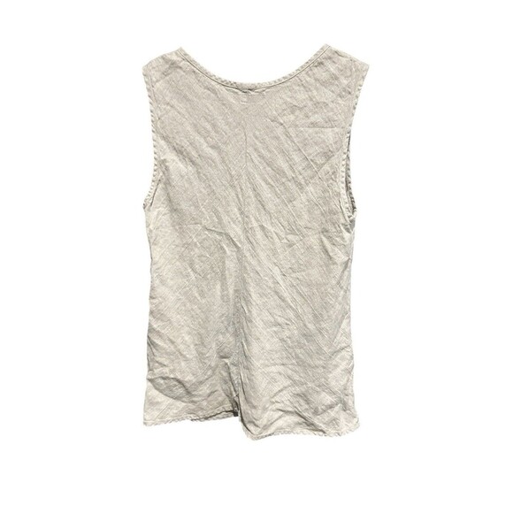 Flax Khaki Womens Size Medium Tunic Top Sleeveless Linen Earth Natural Vneck - Picture 4 of 7